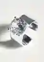 Anillo Vidre Plata Talla M Mujer Mango