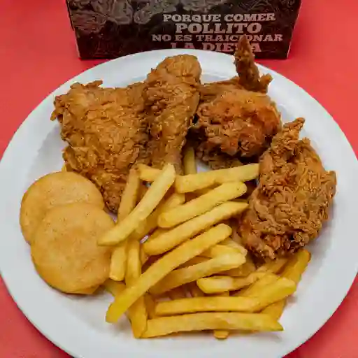 1/2 Pollo asado con papa