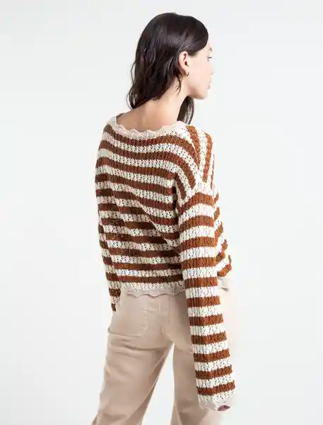 Sueter Lurex Mujer Crudo Pretenido Talla M Naf-Naf 