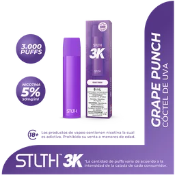 Stlth Vaporizador 3K Grape Punch- 3000 Puff (5%)