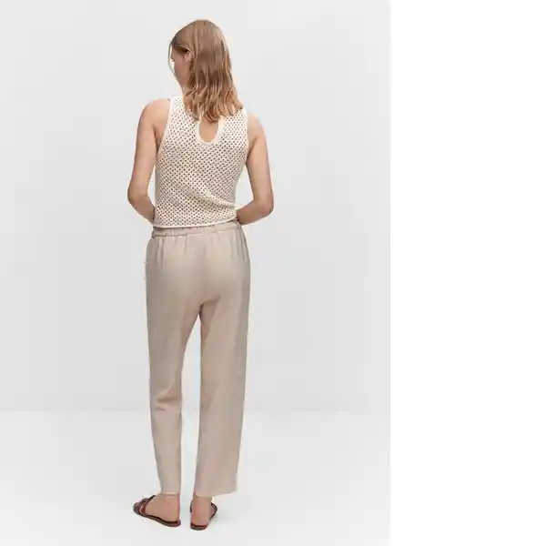 Pantalón Fluido Beige Talla XS Mujer Mango