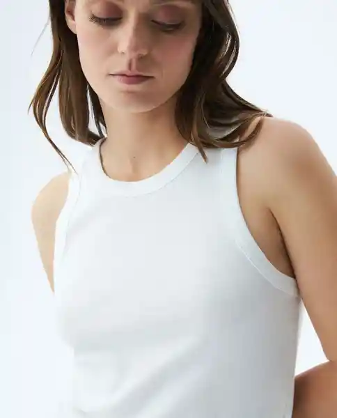 Camiseta Essential Ribbed Femenino Blanco 0 Claro XS Chevignon