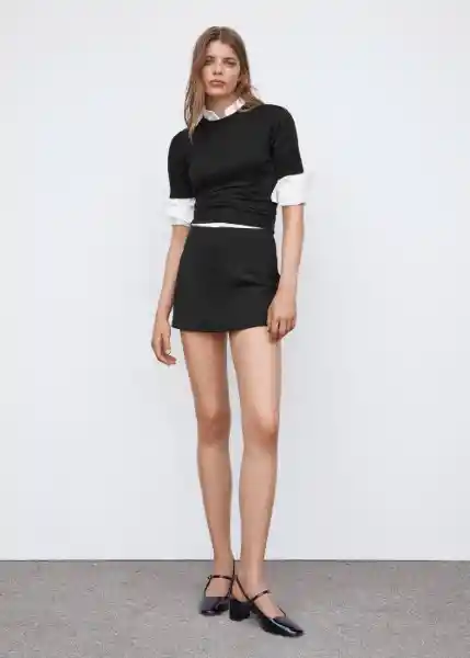 Falda Rena Negro Talla L Mujer Mango