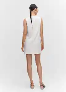 Vestido Tika Off White Talla L Mujer Mango