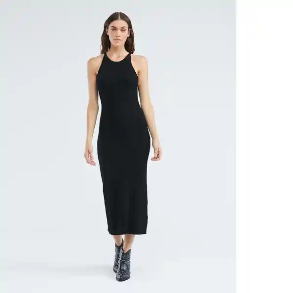 Vestido Tejido Basic Mujer Negro Talla M Chevignon