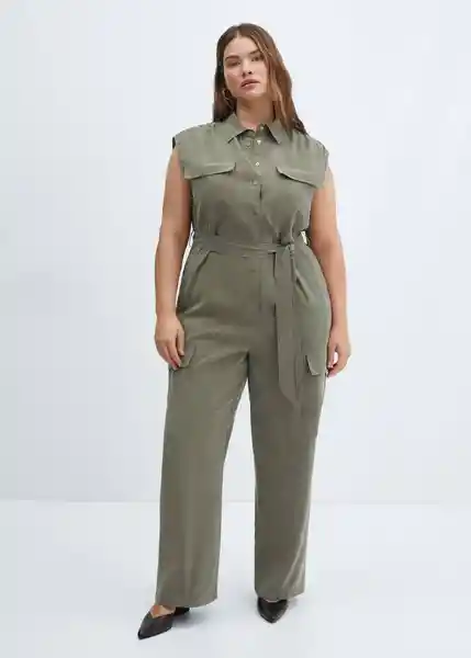 Enterizo Mono Daily Khaki Talla M Mujer Mango