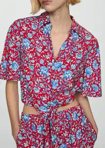 Camisa Plum Rojo Talla M Mujer Mango