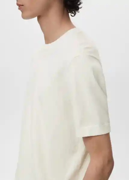 Camiseta Tricot Arraona Off White Talla XL Hombre Mango
