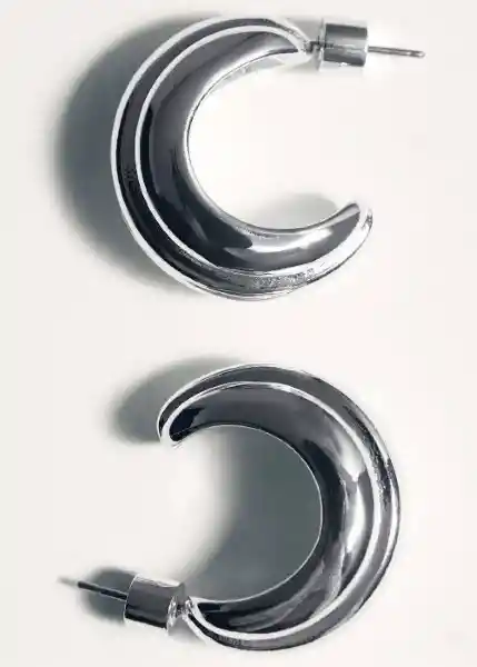 Pendientes Jabel Plata Talla 99 Mujer Mango