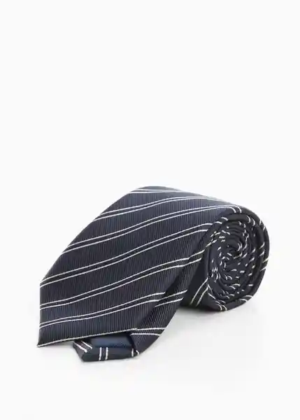 Corbata Stripe7 Navy Talla 99 Hombre Mango