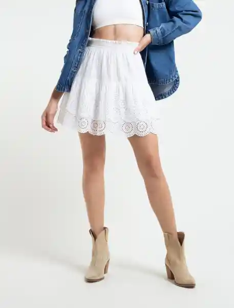  Falda Praga Crudo Puro Claro Mujer Talla S Naf-Naf 