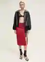 Falda Anemona Rojo Talla 38 Mujer Mango
