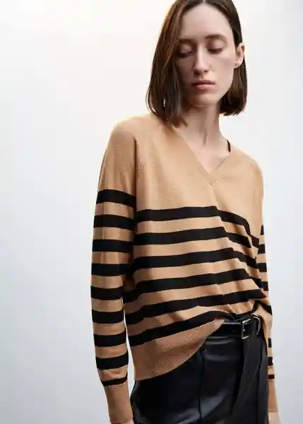 Saco Jersey Lucavr Camel Talla L Mujer Mango