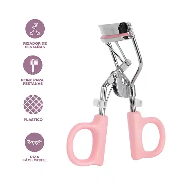 Set de Encrespador de Pestañas y Peine Peach Pink Miniso
