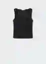 Top Rayo Negro Talla M Mujer Mango