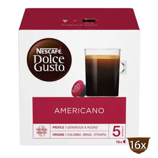 Cápsulas de Café NESCAFÉ DOLCE GUSTO Americano x 128g