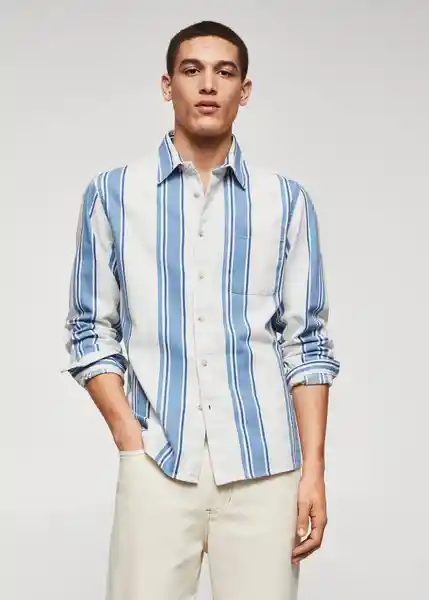 Camisa Raya Índigo Talla M Hombre Mango