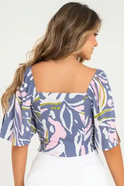 Blusa Kasey Color Azul Medio Talla S Ragged