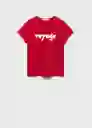 Camiseta Ilustra Rojo Talla M Mujer Mango