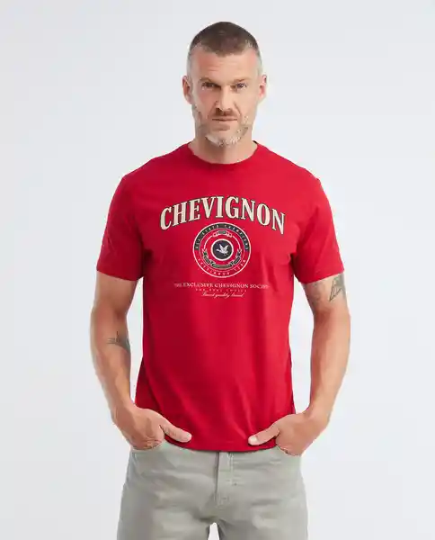 Graphic Text T-shirt M/c Rojo Chili Oscuro Talla S Hombre Chevignon