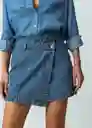 Falda Fungi Mujer Azul Indigo Medio Talla 12 Naf Naf