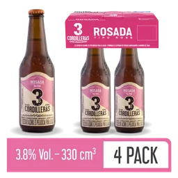 Tres Cordilleras Pack Cerveza Artesanalrose Botella 4 Und X 330 Ml