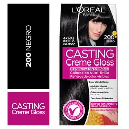 Loreal Paris Tinte para Cabello Casting Crème Gloss Tono 200 Negro