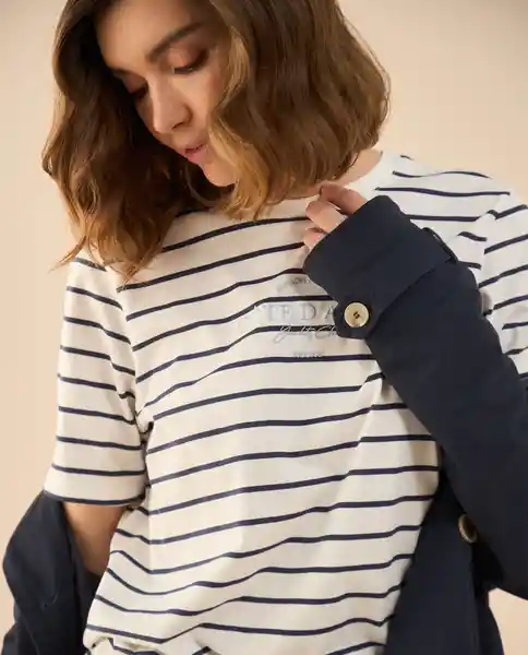Camiseta Azul Mobula Ultraoscuro Talla M 601G012 Esprit