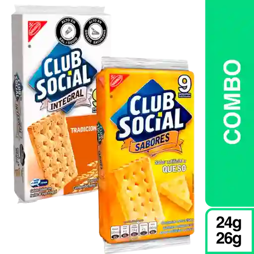 Combo Club Social Integral 9 Und + Club Social Queso 6 Und