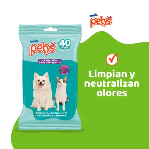 Pañitos Húmedos Petys Clorhexidina X40 Und