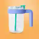 Vaso Plástico Con Asa Azul 1000 mL Miniso
