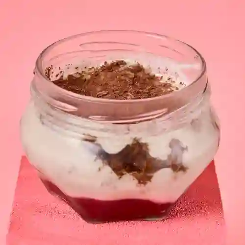 Pote de torta selva negra keto