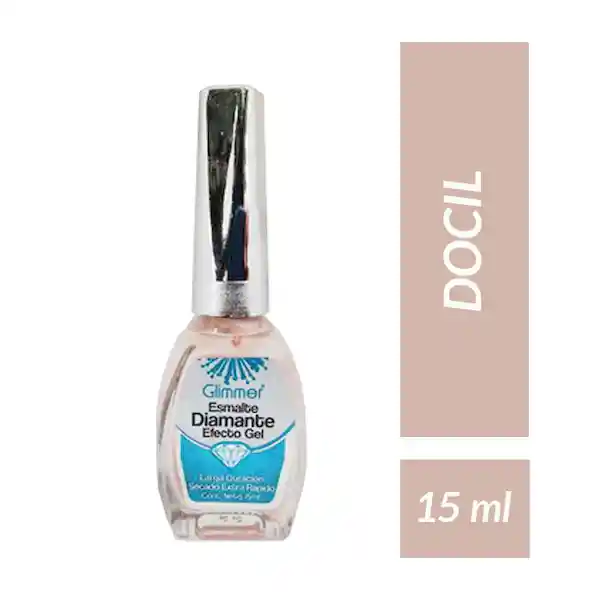 Glimmer Esmalte Diamante Efecto Gel Tono Dócil 15 mL