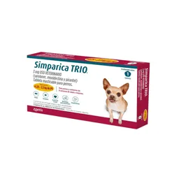 Simparica Trío para perros de 1.25-2.5 Kg 1 Tableta