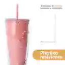 Vaso Plástico de Doble Pared Naranja 730 mL Serie Miniso