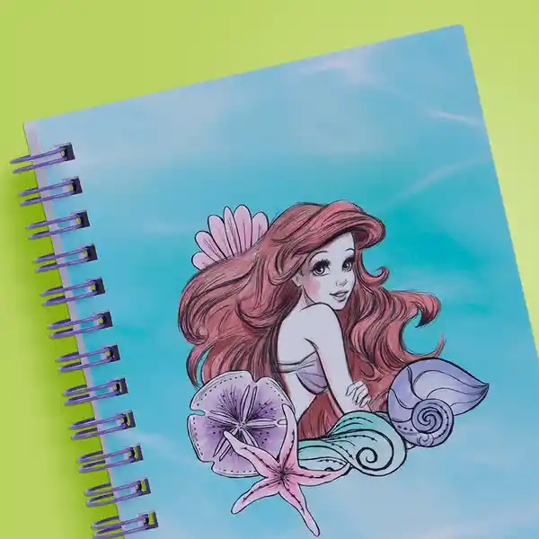 Miniso Cuaderno Con Alambre Disney la Sirenita A6 50 Hojas Rayadas