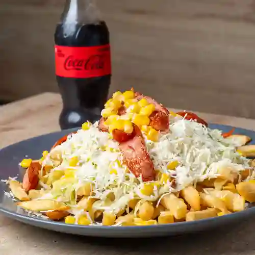 Promo Salchipapa Ranchera + Bebida