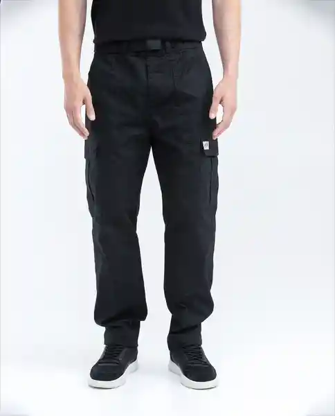 Pantalón Racing Cargo Hombre Negro Ultraoscuro 34 Chevignon