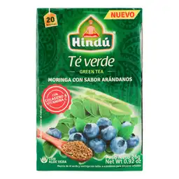 Hindú Te Verde de Moringa con Sabor Arándanos 