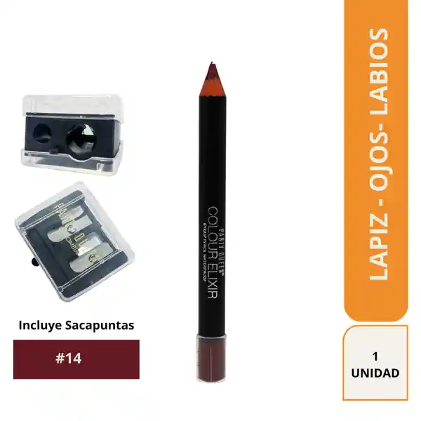 Party Kit Lápiz Dual Labios y Ojos Quenn + Sacapuntas 14