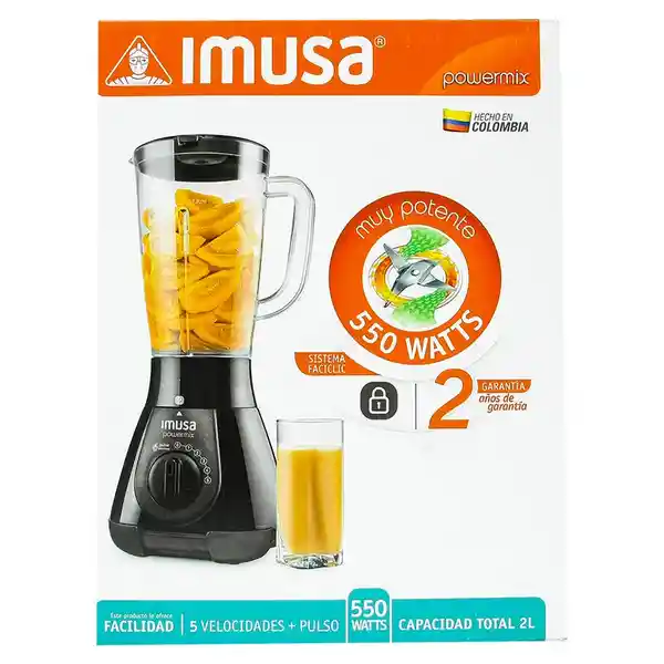 Imusa Licuadora Powermix 5 Vel-Vaso Plástico 5861022106