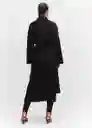 Abrigo Batín Negro Talla L Mujer Mango