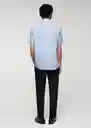 Camisa Ginza-H Celeste Talla L Hombre Mango