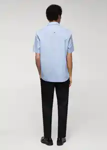 Camisa Ginza-H Celeste Talla L Hombre Mango