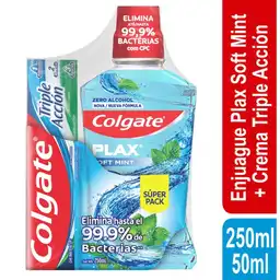 Colgate Enjuague Bucal Soft Mint + Crema Dental Triple Acción