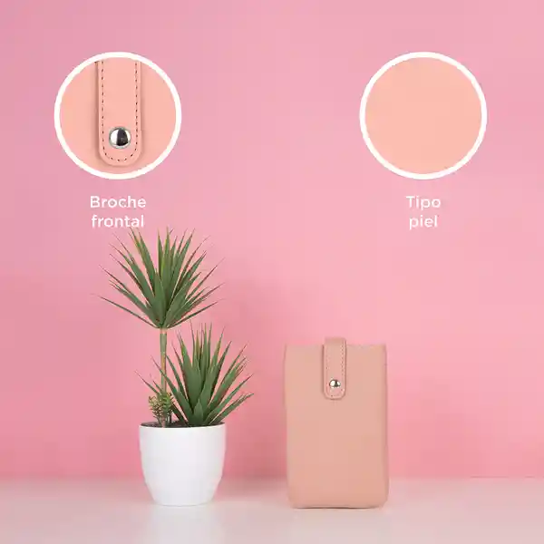 Bolso Mini Porta Celular Básico Rosa Miniso