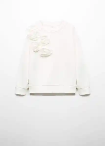 Buzo Sudadera Camelia Offwhite Talla 08 Niñas Mango