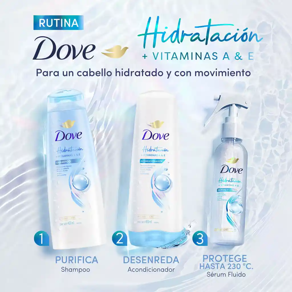 Shampoo Dove Hidratación + Vitaminas A&E 400ml