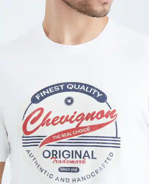 Camiseta Graphic Original Crudo Prístino Claro M Chevignon