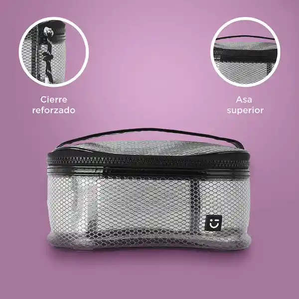 Cosmetiquera Plastificada Serie Miniso Negro Miniso